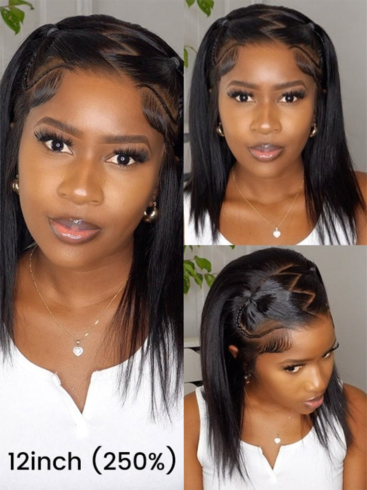 straight braided short wig