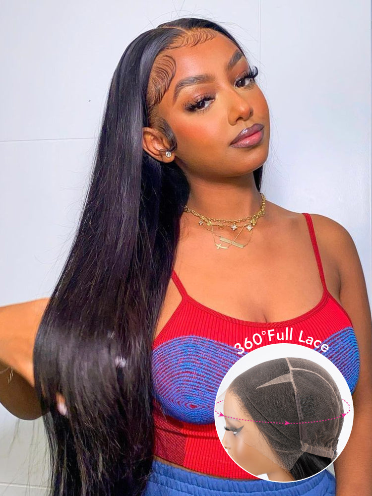 straight full lace wigs with baby hair