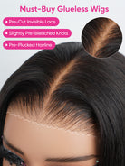 straight glueless wig