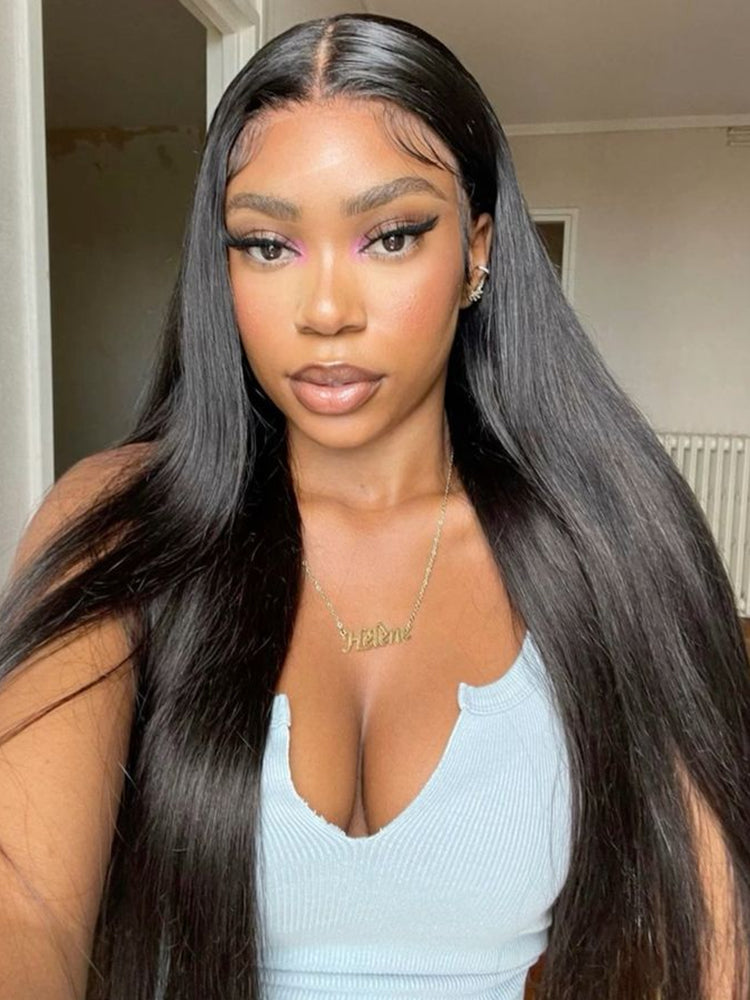 straight lace frontal look