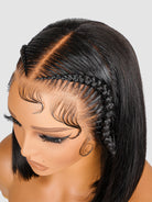 straight short hair wig with braids