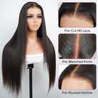 straight glueless closure wigs