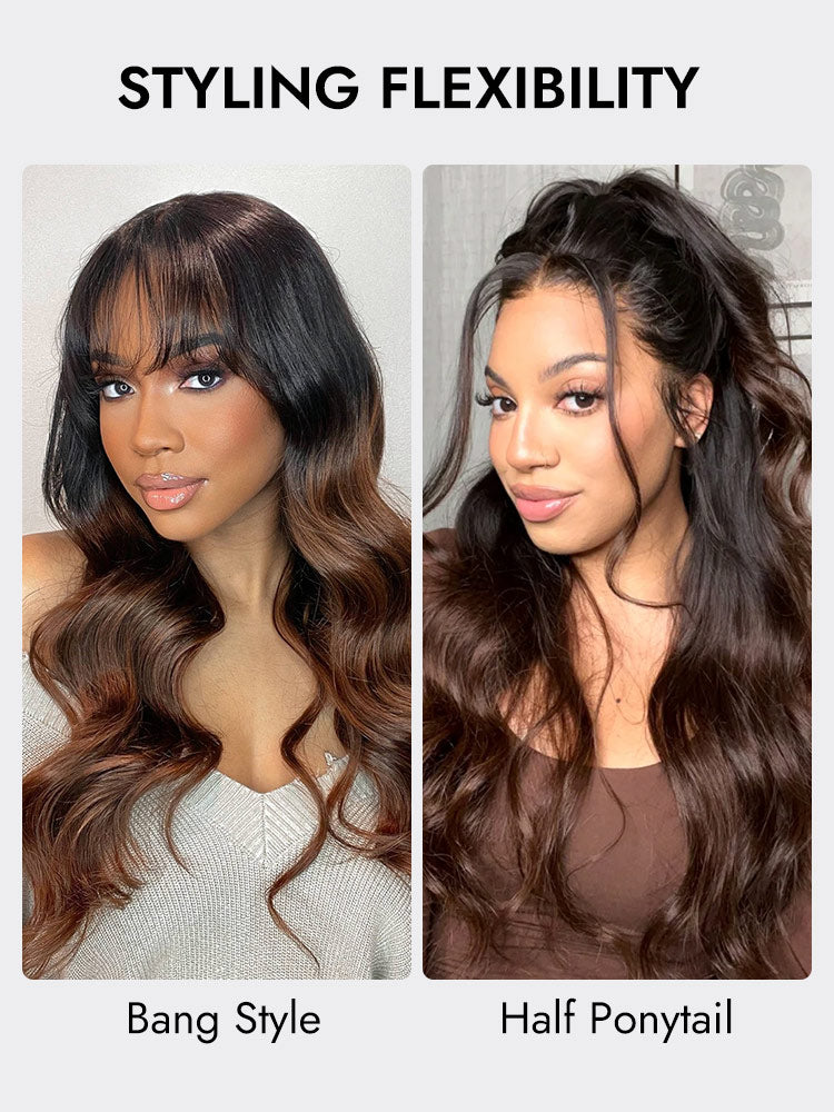 styling free brown ombre lace front wig