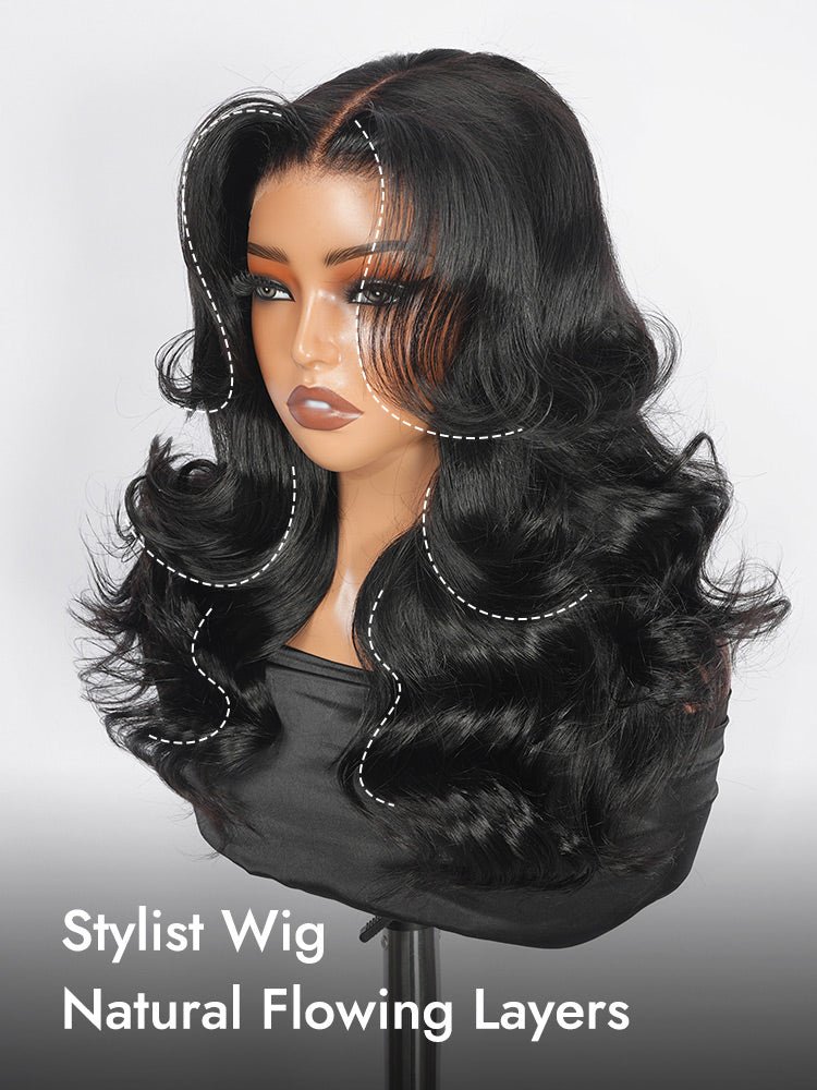 stylist lace closure wig with layers