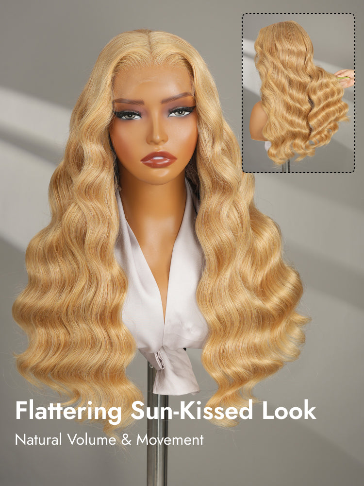 sunkissed honey blonde body wave double drawn wig