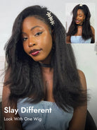 versatile styling kinky straight half wig