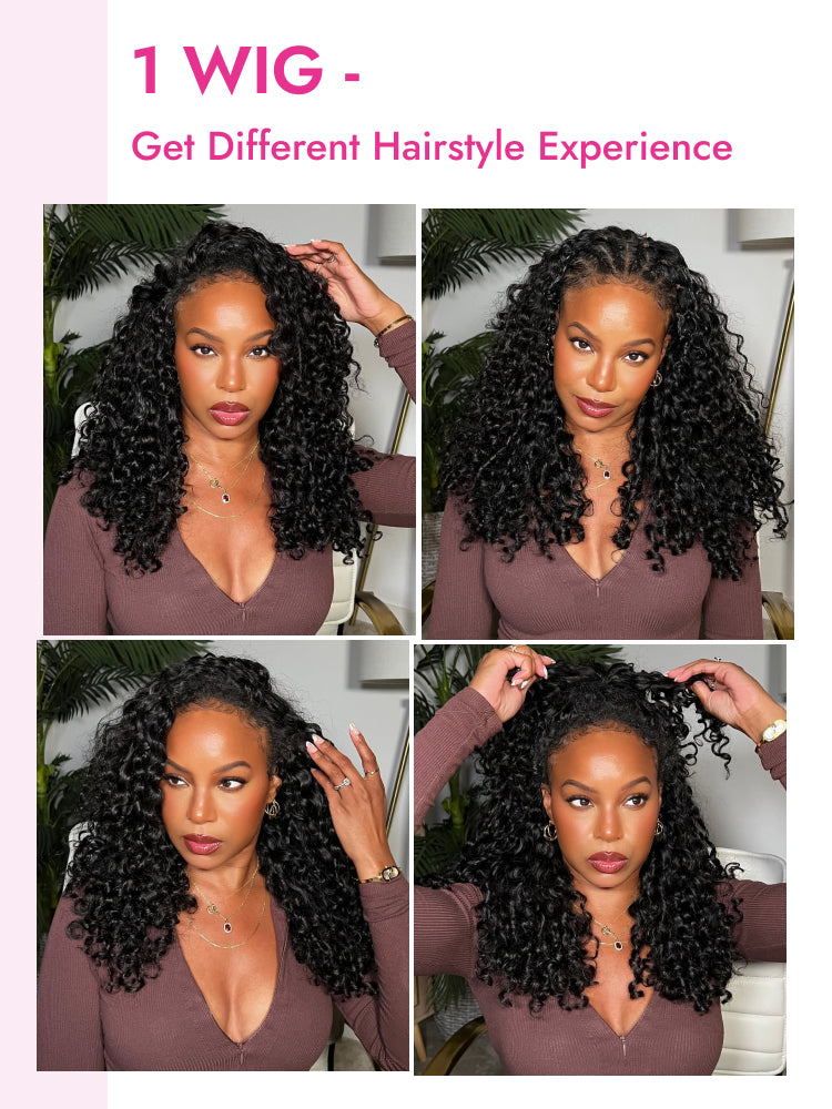 versatile styling water wave half wig