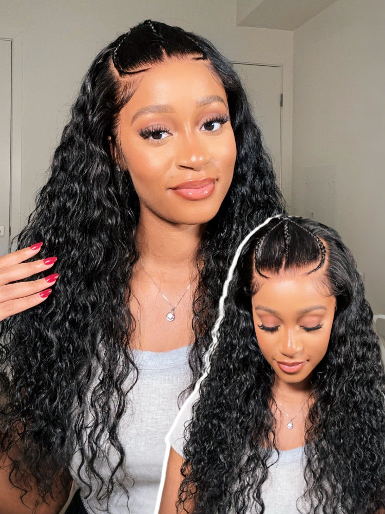 water wave braided lace front wig