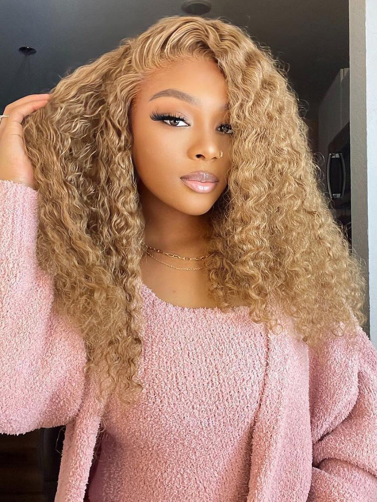 water wave honey blonde wig