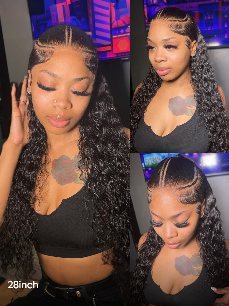 water wave human hair wig