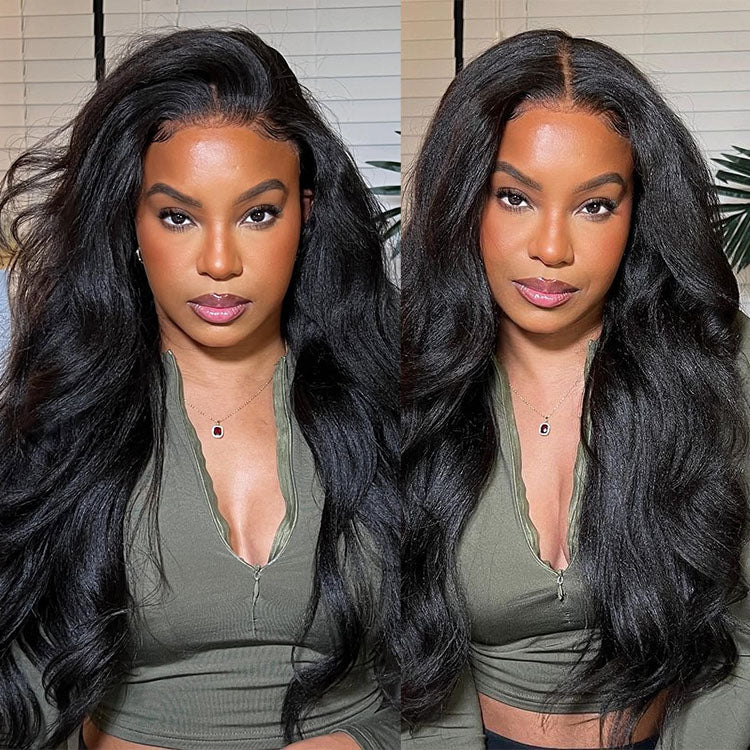 kinky straight glueless wig