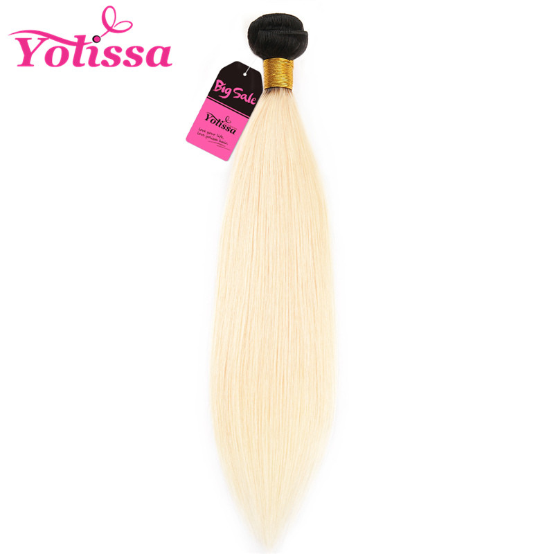 1b 613 Ombre Blonde Straight Weave With Dark Roots