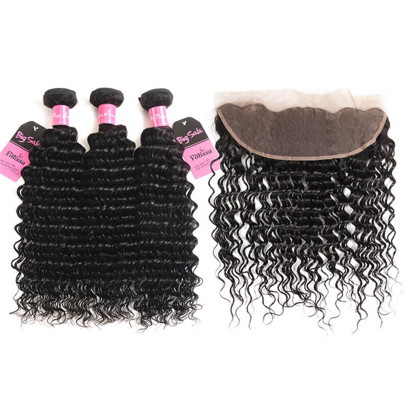 deep wave hair with lace frontal