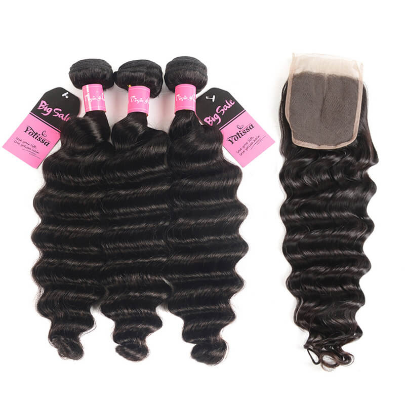 loose deep hair with closure