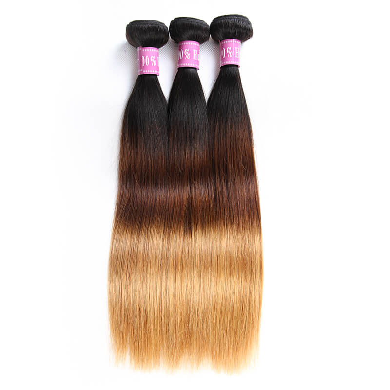 ombre straight human hair 3 bundles