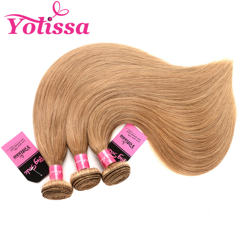 3 Bundles Honey Blonde Straight Brazilian Hair