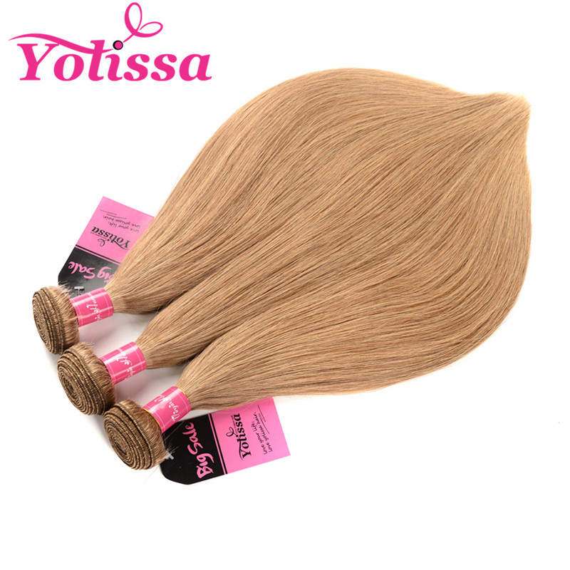 Honey Blonde 27 Hair Color Straight Hair 3 Bundles