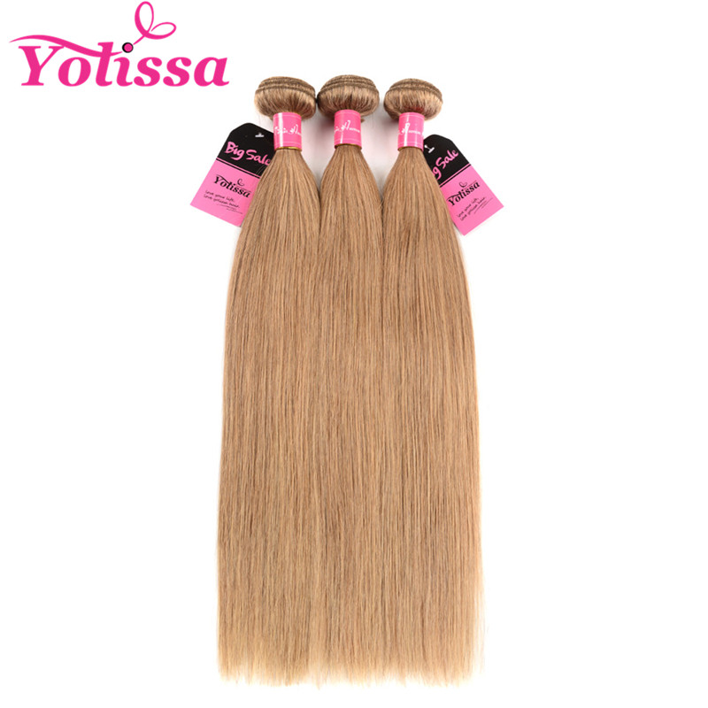3 Bundles Yolissa #27 Honey Blonde Hair Weaves