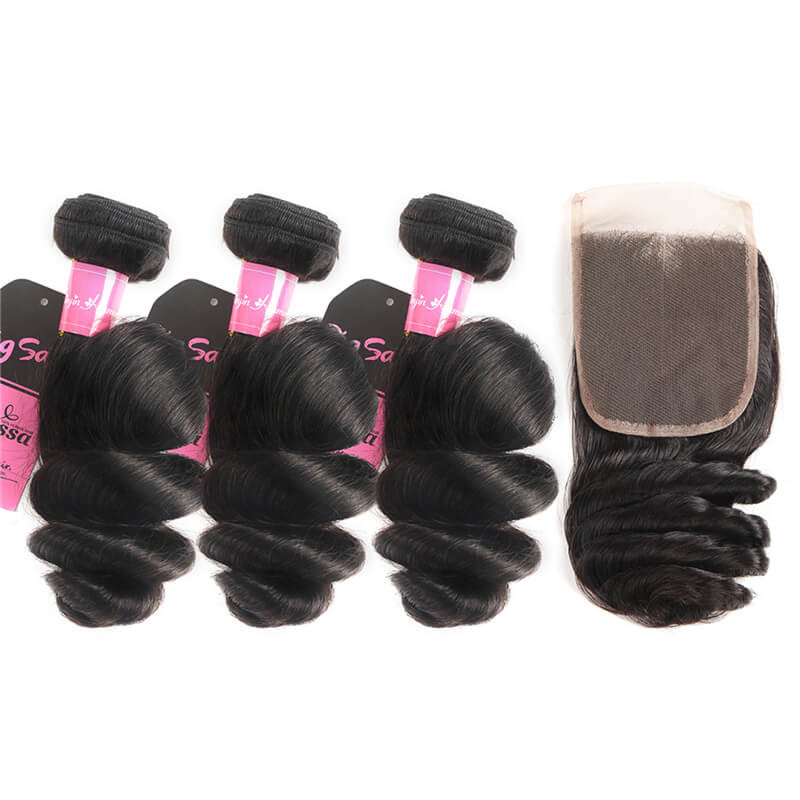 loose wave bundles with lace closure