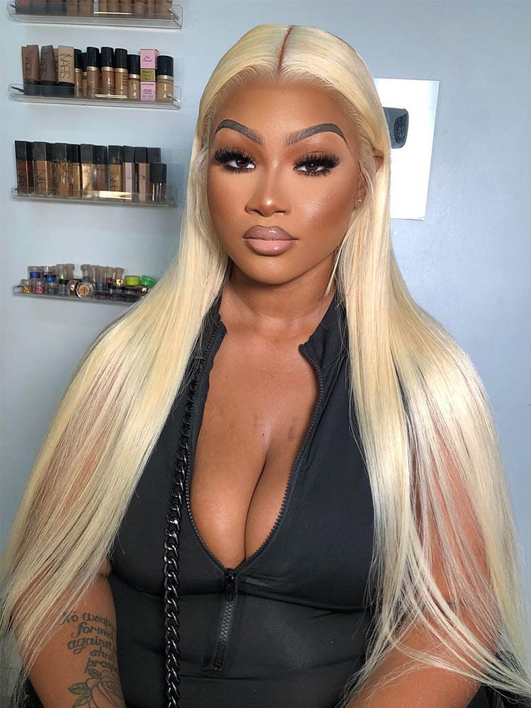 straight blonde lace front wigs