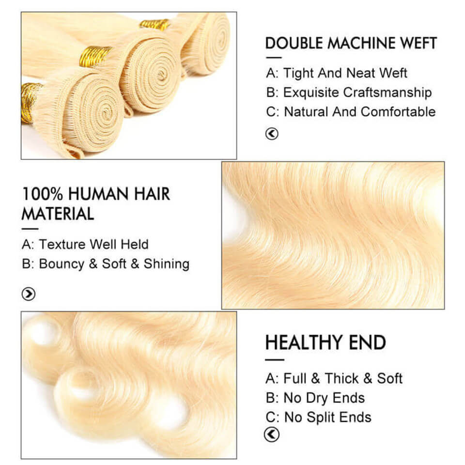 Blonde Hair Bundles With Closure 5*5