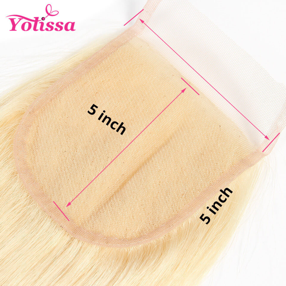 613 blonde hair lace closure 5*5