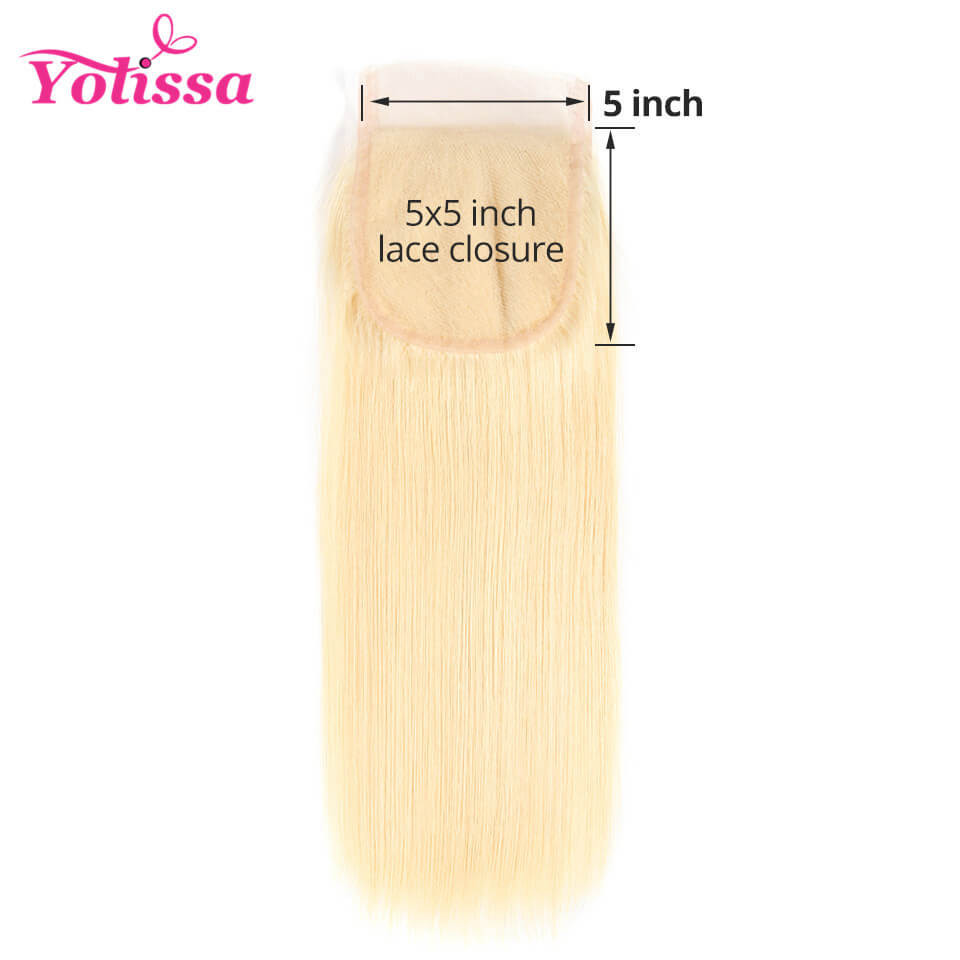 613 blonde hair lace closure 5*5