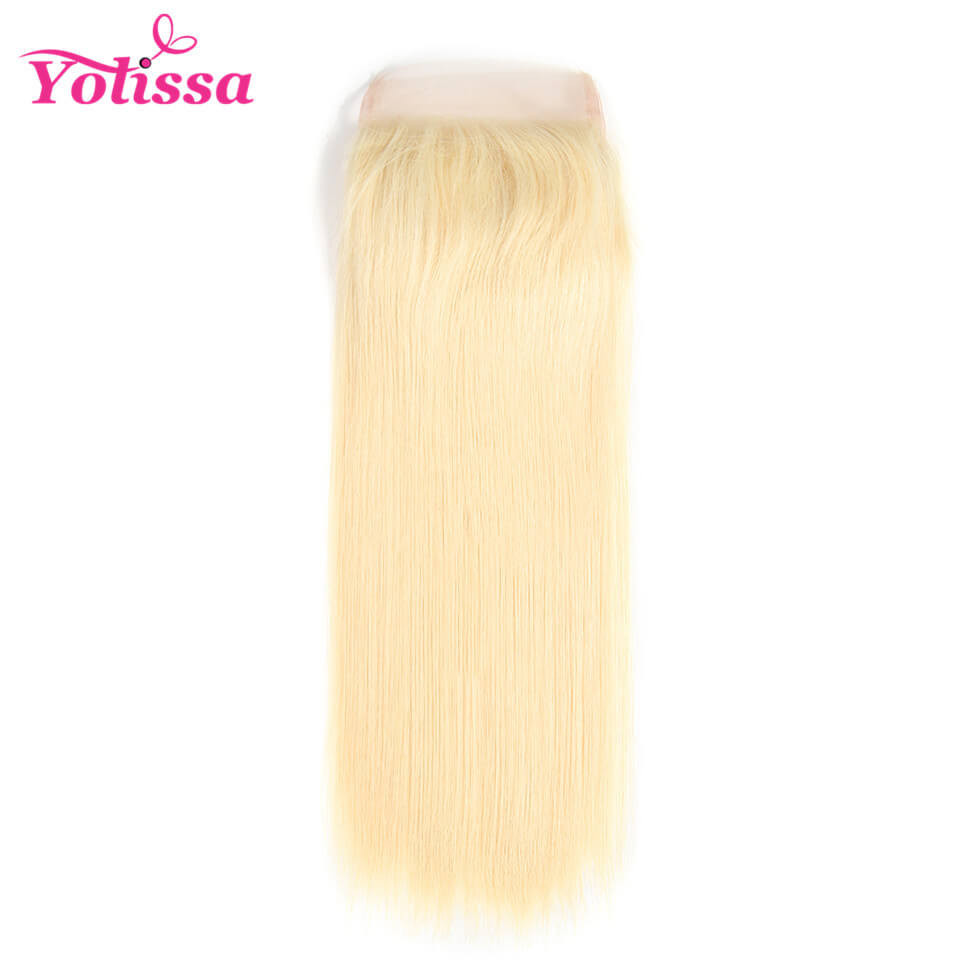 613 blonde hair straight lace closure 5*5