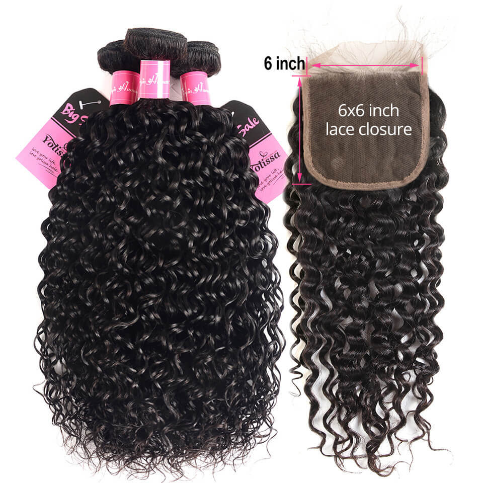 water wave 3 bundles with closure