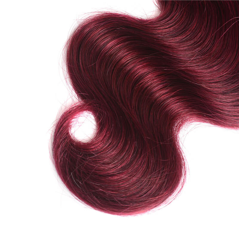wine red body wave 3 bundles