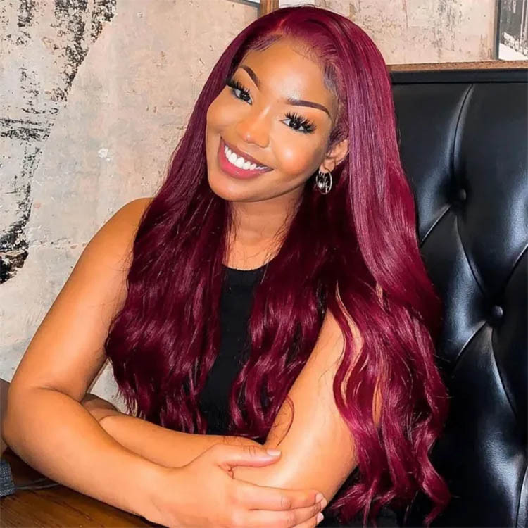 burgundy frontal wigs