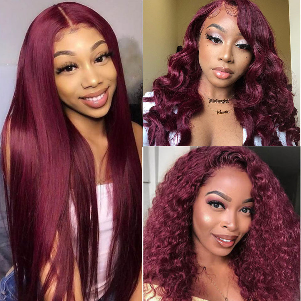 burgundy u part wigs