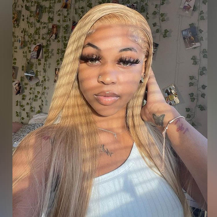 honey blonde straight wigs