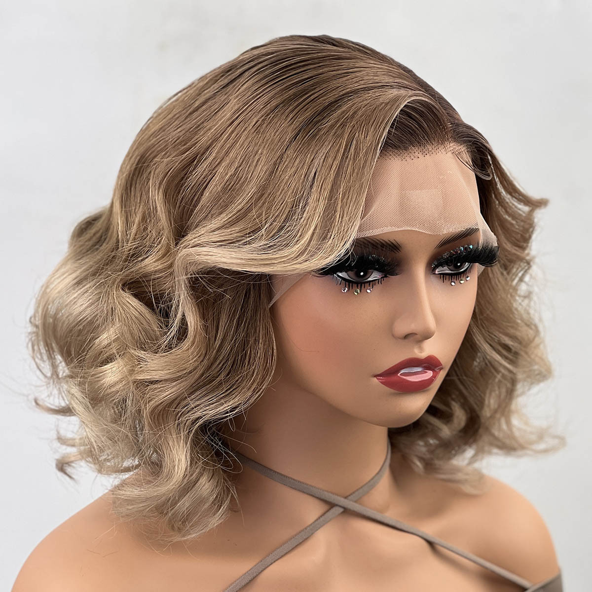 ash blonde brown wigs