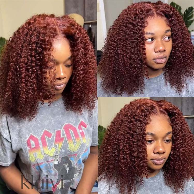 auburn red 5*5 closure wig