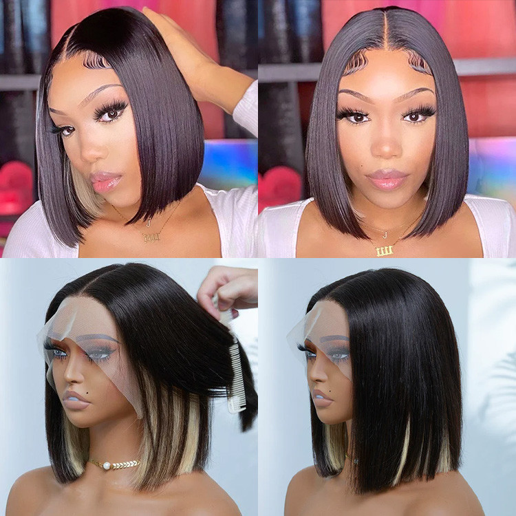 black and blonde lace front wigs