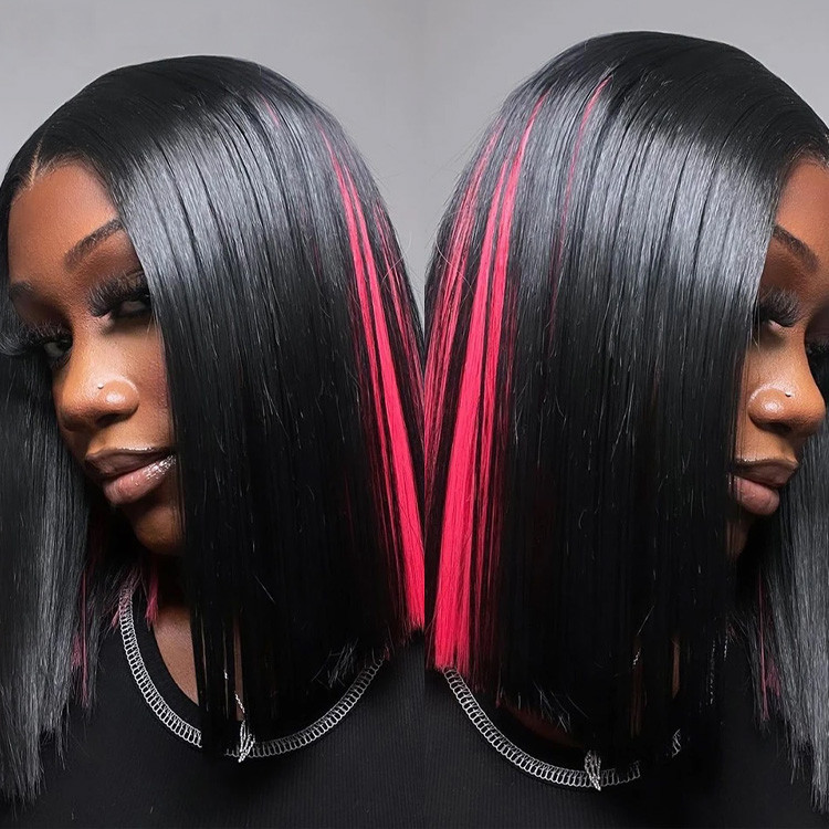 black pink wig