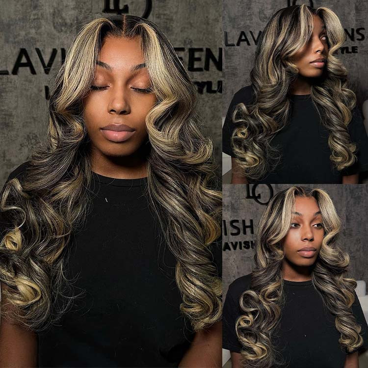 black and blonde lace front wigs
