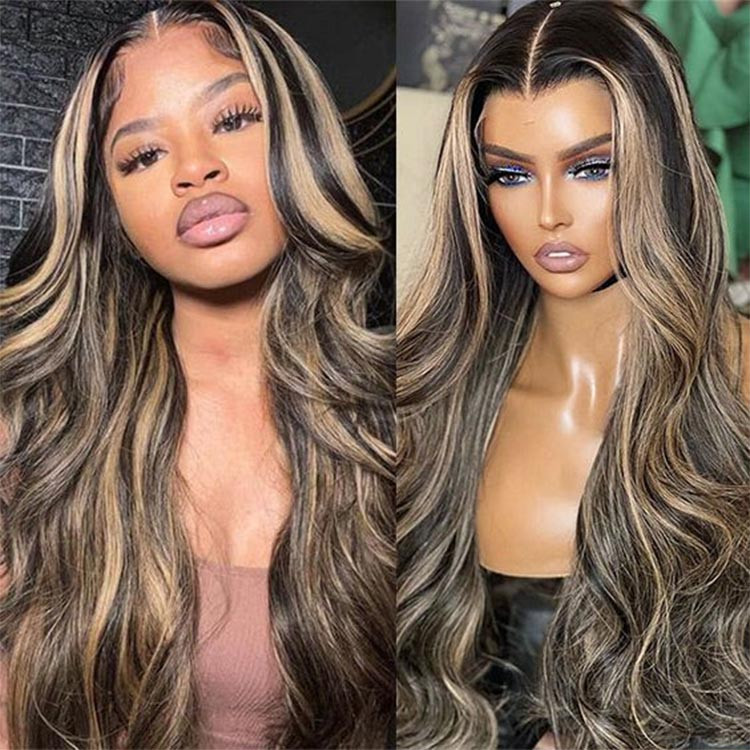black wigs with honey blonde highlights