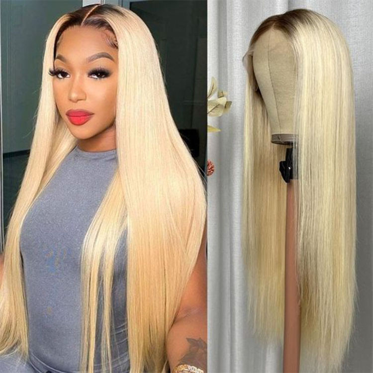 blonde wig with black roots