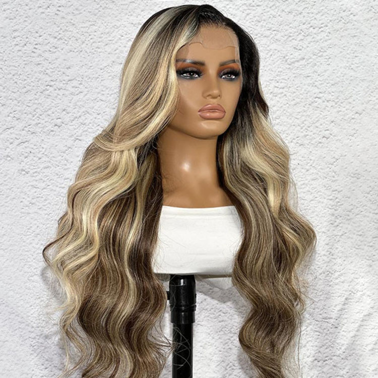 blonde balayage highlights on brown hair