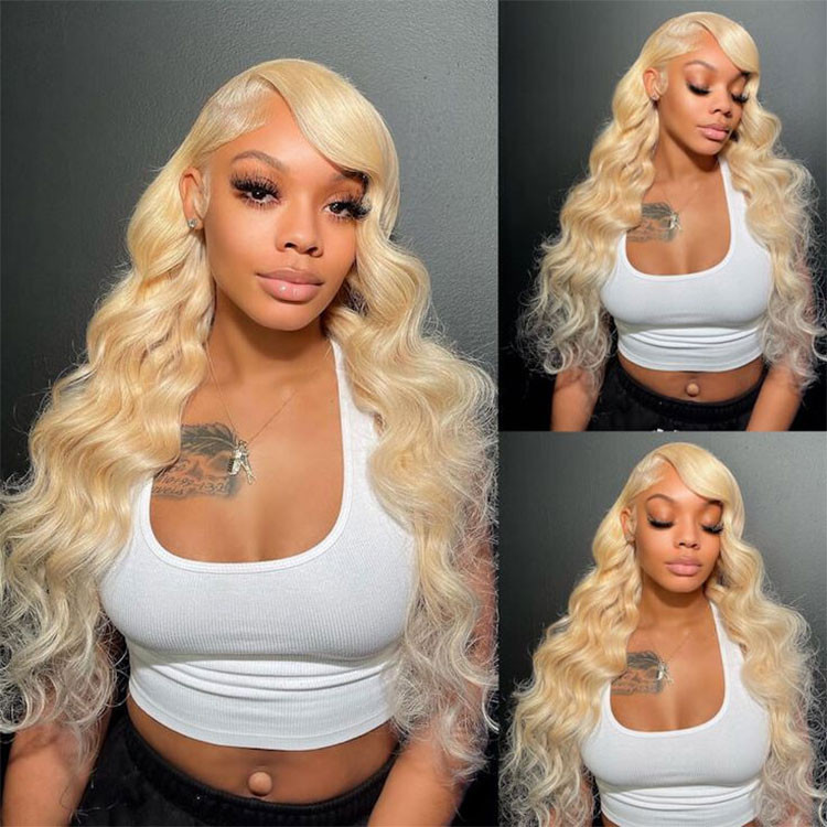 blonde body wave closure wigs