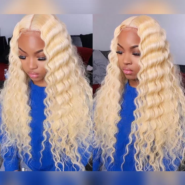 blonde crimped wigs