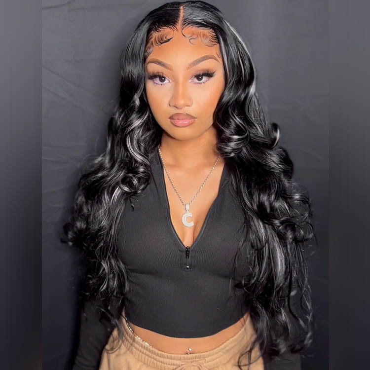 black and blonde highlights wigs