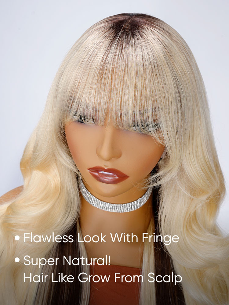 blonde wig with fringe