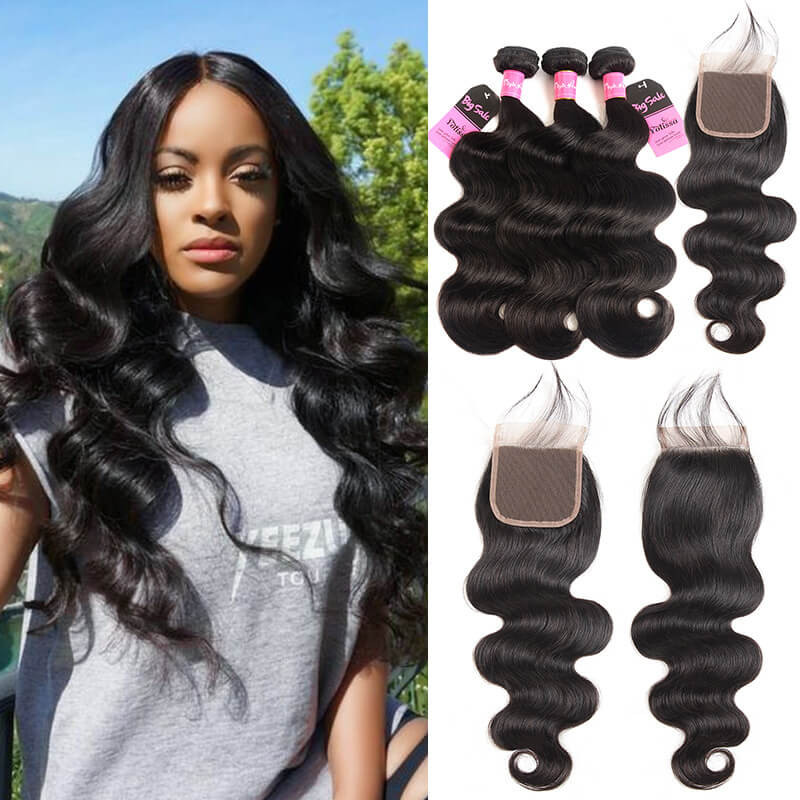 body wave 3 bundles with closure