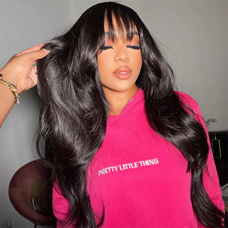 body wave ready to go wig with bangs