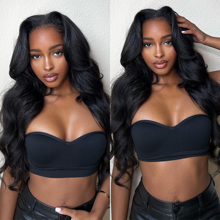 body wave V part wig