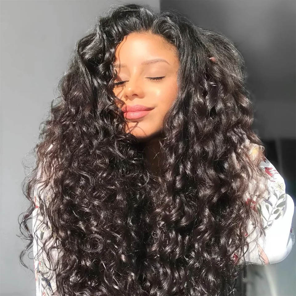 natural curly lace closure wigs