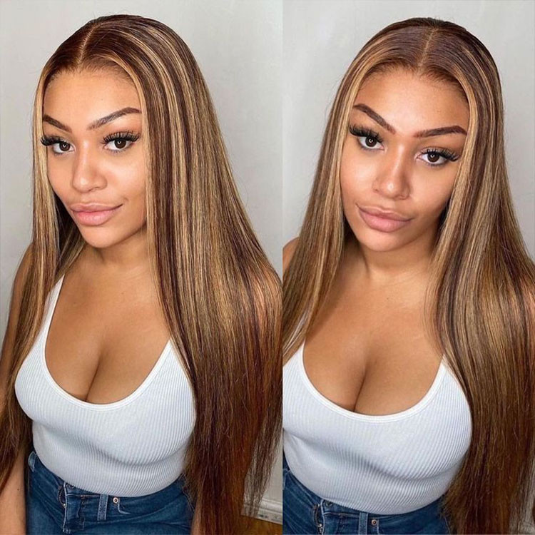 highlight closure wig